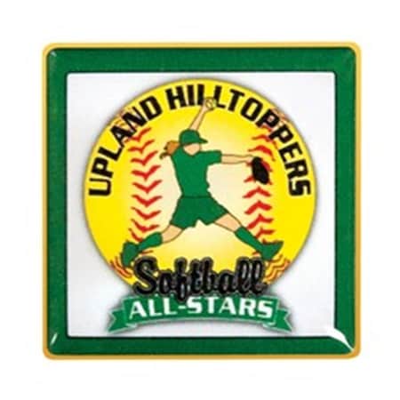 Simba 1 in. Square Vibraprint Lapel Pin with Rounded Corners EXPRESS-SP13